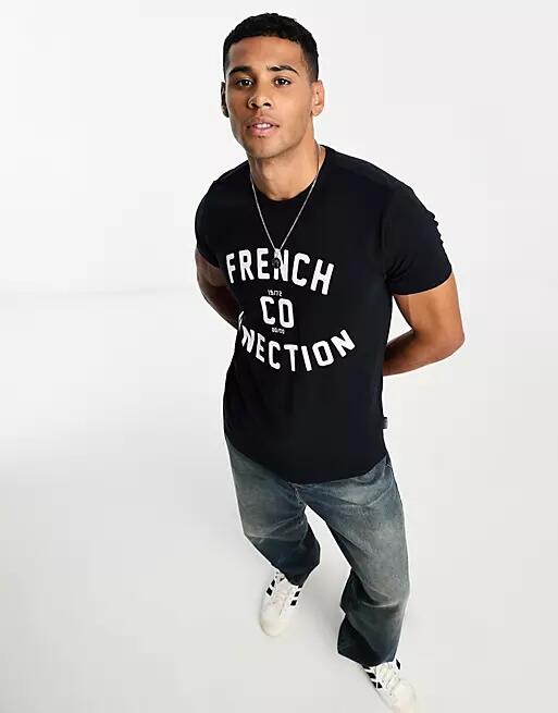 French Connection logo T-shirt in navy Cover