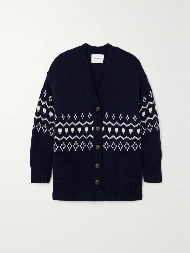 LISA YANG - Greyson Fair Isle Cashmere Cardigan - Blue Cover