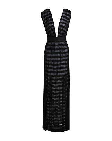 Balmain Long Dress Woman Cover-up Black Viscose, Modal Cover