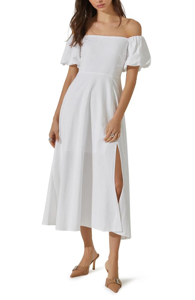 ASTR the Label Off the Shoulder A-Line Dress in White Cover