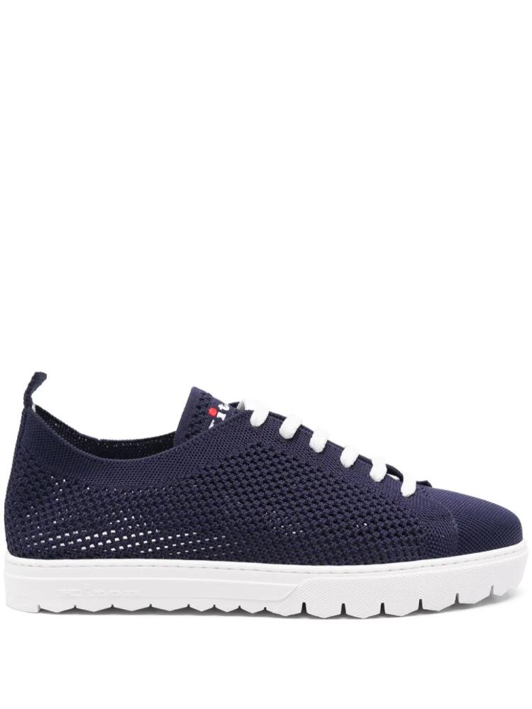 Kiton logo-embroidered knitted sneakers - Blue Cover