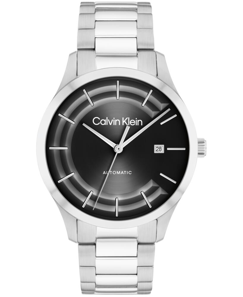 Calvin Klein Unisex Iconic Automatic Silver Stainless Steel Bracelet Watch 40mm - Silver Cover