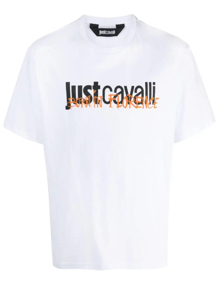 Just Cavalli logo-print cotton T-shirt - White Cover