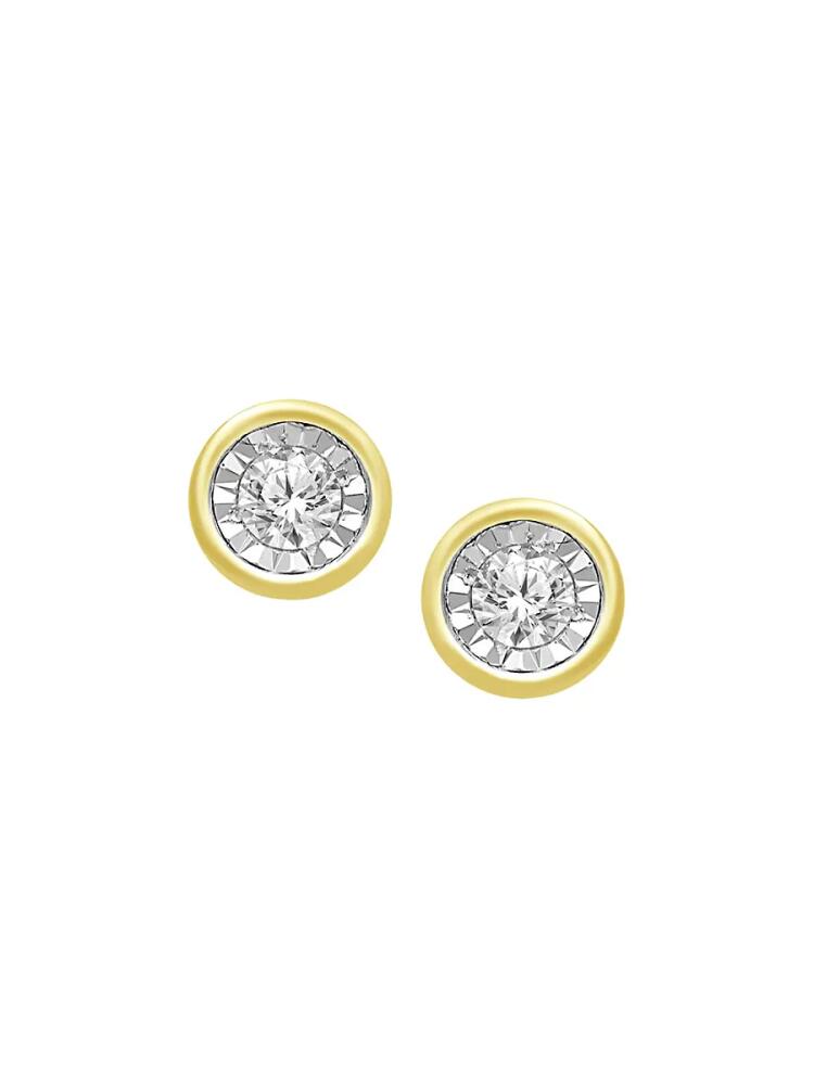 Verifine Women's Adina 18K Yellow Goldplated Sterling Silver & 0.1 TCW Diamond Stud Earrings Cover