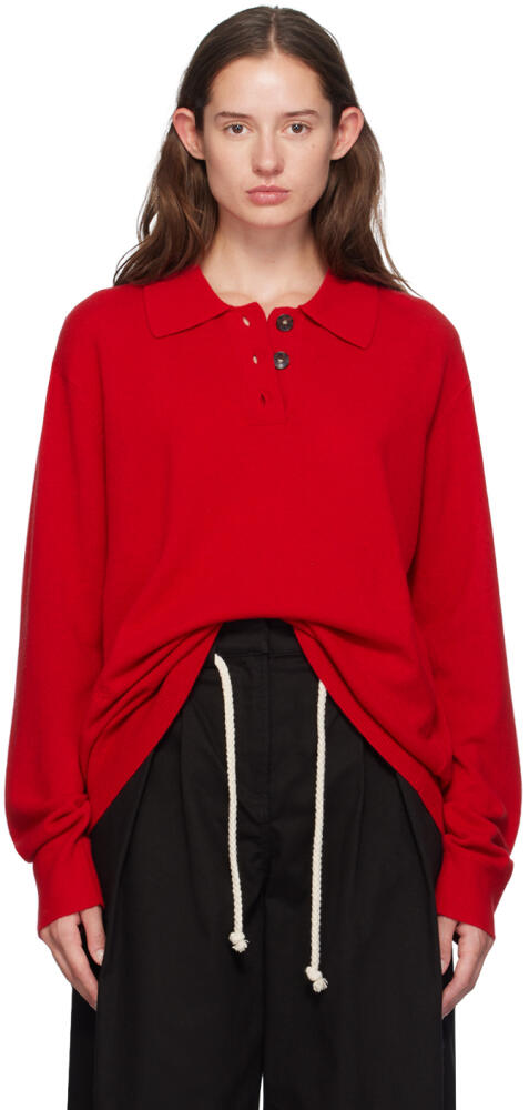 The Garment Red Como Long Sleeve Polo Cover