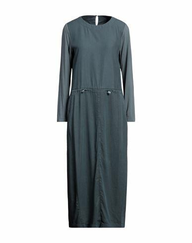 European Culture Woman Midi dress Slate blue Lyocell, Elastane, Cotton Cover