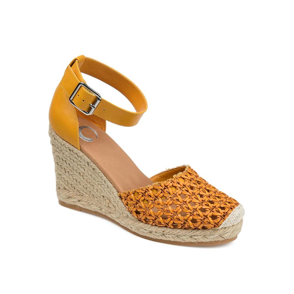 Journee Collection Sierra Espadrille Wedge Sandal | Women's | Mustard Yellow Cover