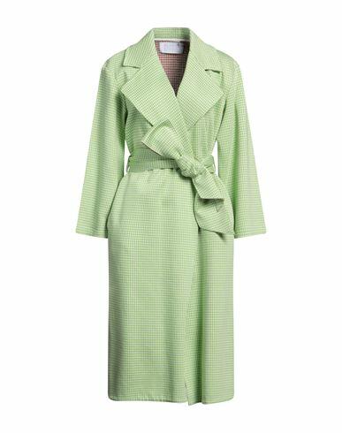 Harris Wharf London Woman Overcoat & Trench Coat Light green Cotton, Polyamide Cover