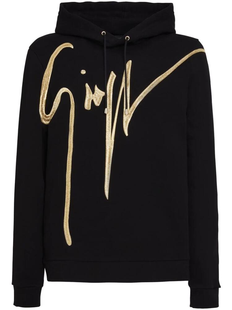 Giuseppe Zanotti embroidered-logo cotton hoodie - Black Cover