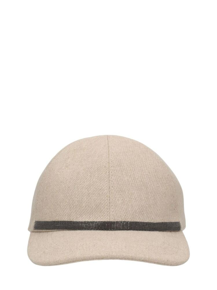 BRUNELLO CUCINELLI Embellished Gabardine Baseball Cap Cover