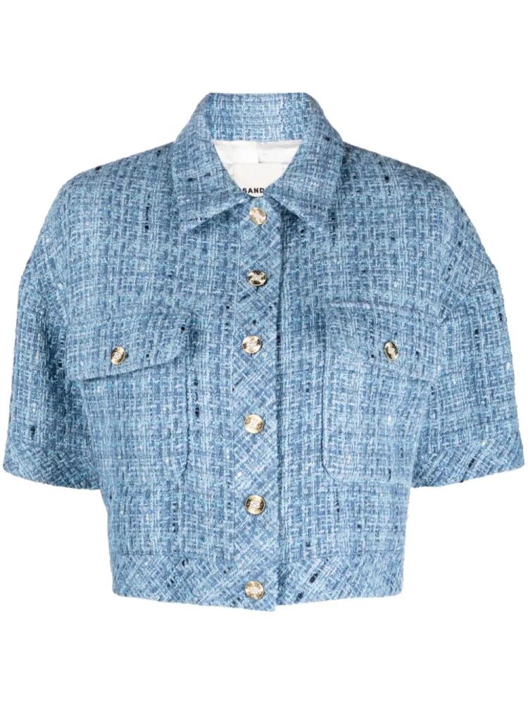 SANDRO short-sleeve tweed jacket - Blue Cover