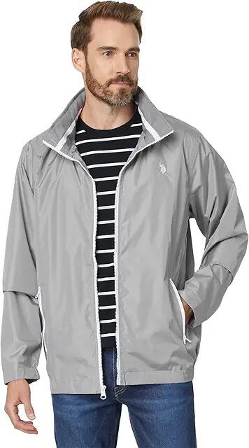 U.S. POLO ASSN. USPA Stow Hood Windbreaker (Colorado Grey) Men's Jacket Cover