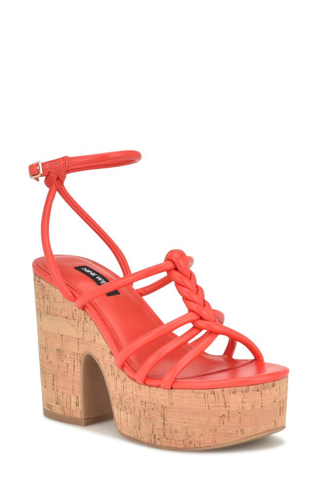 Nine West Olander Platform Sandal in Orange Cover