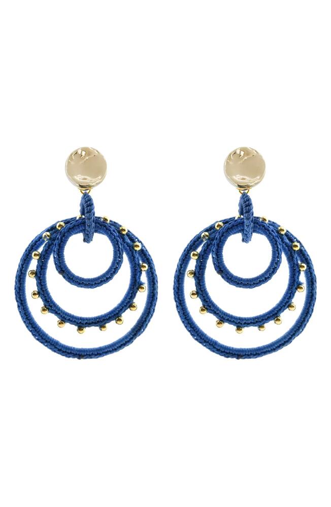 Panacea Orbital Drop Earrings in Blue Cover