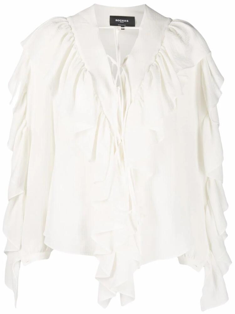 Rochas ruffle-trimmed blouse - White Cover