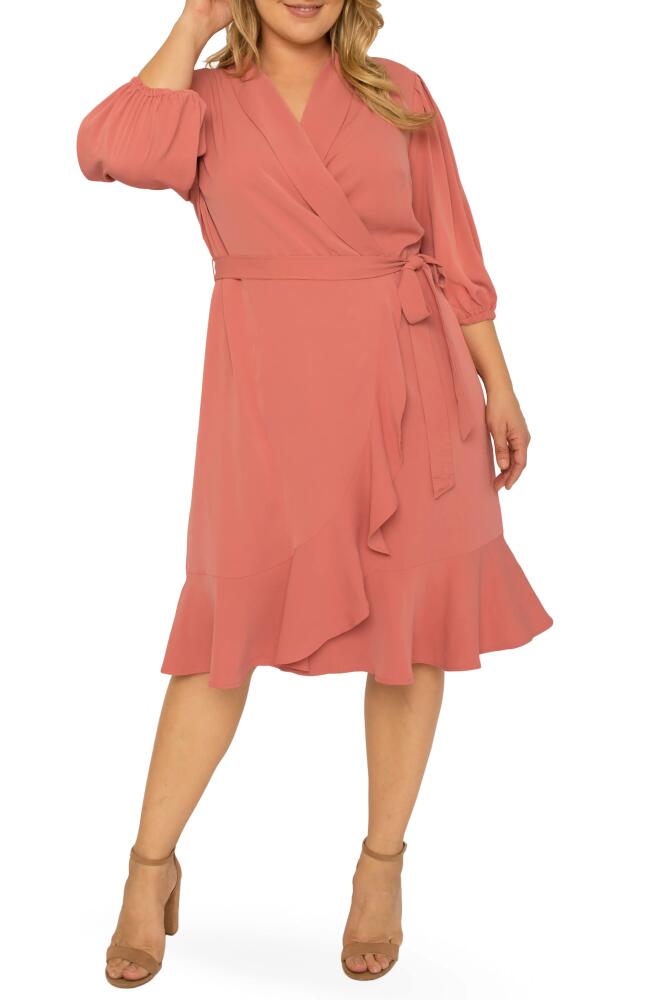 Standards & Practices Kylie Ruffle Wrap Dress in Dusty Pink Cover