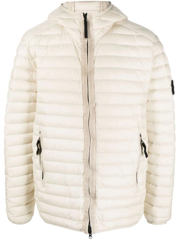 Stone Island feather down hooded jacket - Neutrals Cover