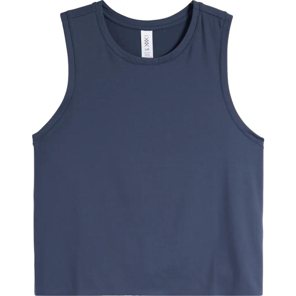 Rhone Serene Crop Performance Tank in Navy Blue Cover