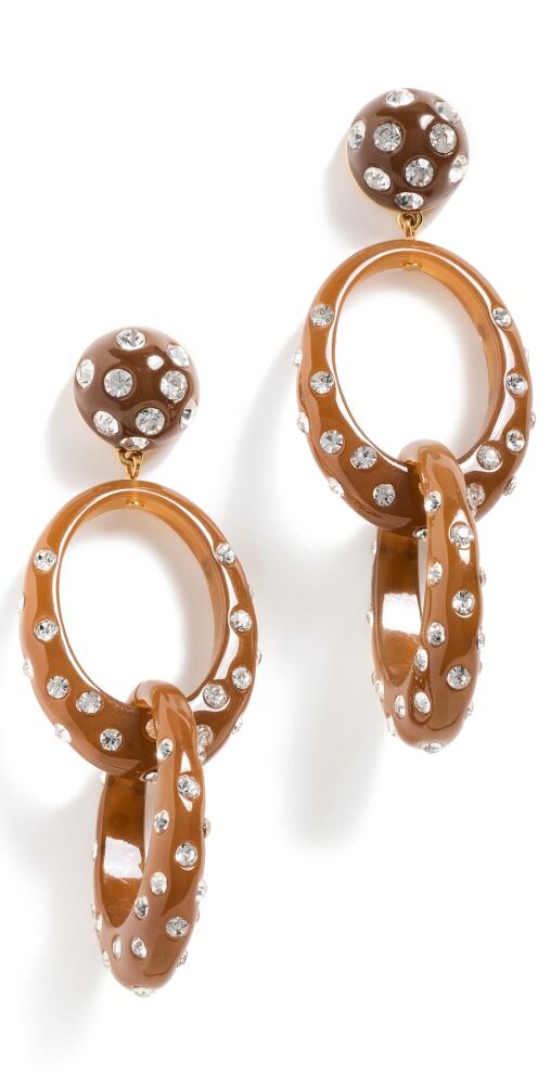 Lele Sadoughi Polka Dot Drop Double Hoop Earrings Rootbeer Cover