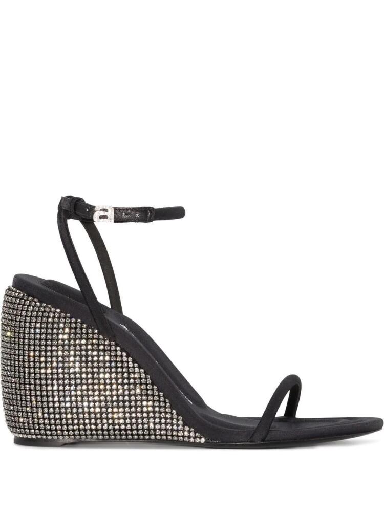 Alexander Wang Dahlia crystal-embellished wedge 105mm sandals - Black Cover