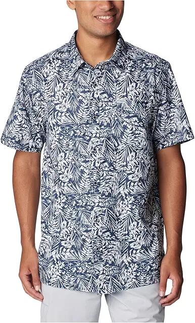 Columbia Super Slack Tide Camp Shirt (Collegiate Navy Tunado Tonal) Men's Short Sleeve Button Up Cover