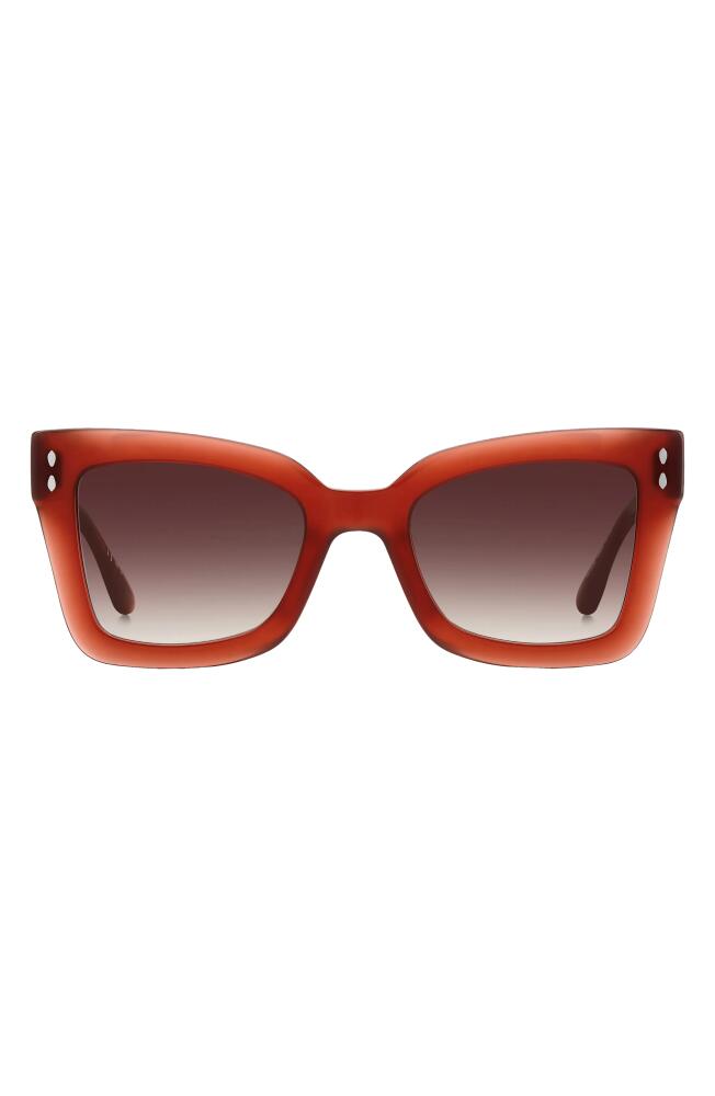 Isabel Marant 52mm Flared Rectangular Sunglasses in Red /Burgundy Shaded Cover