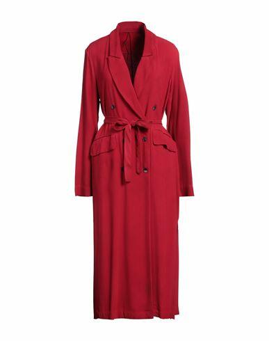 Masnada Woman Overcoat & Trench Coat Red Viscose Cover