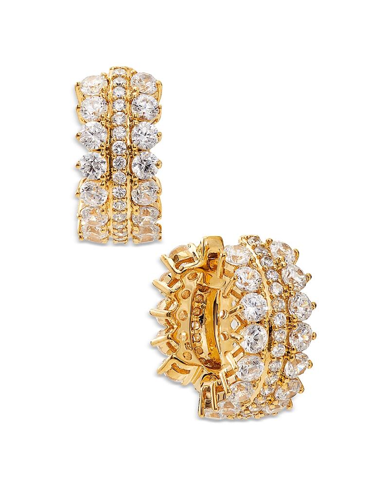 Nadri Leah Small Pave Huggie Hoop Earrings Cover