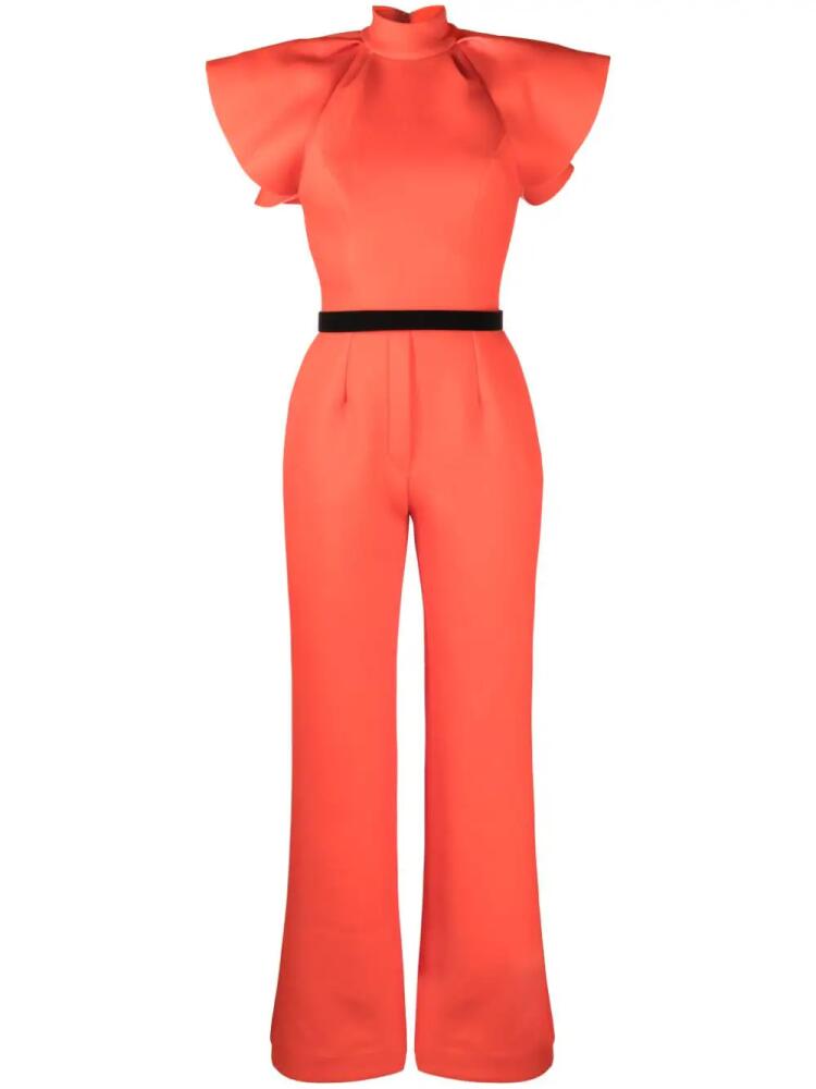 Saiid Kobeisy ruffled-detail belted jumpsuit - Orange Cover