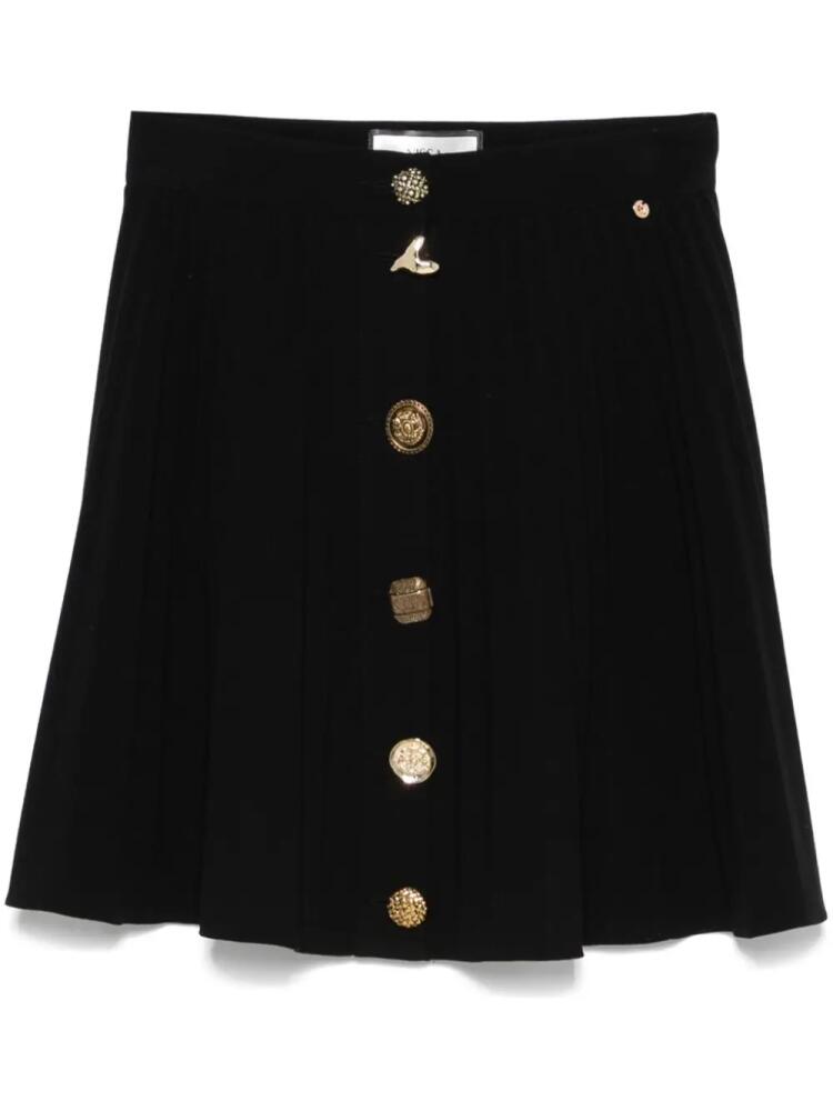 NISSA button-front pleated mini skirt - Black Cover