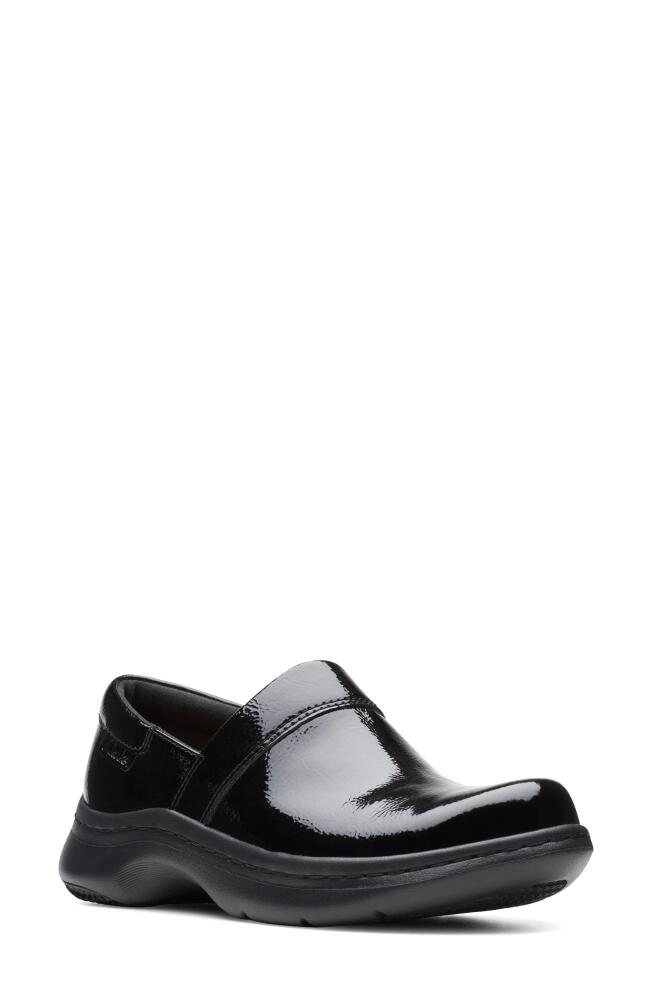 Clarks(r) Pro Gem Patent Clog in Black Pat Cover