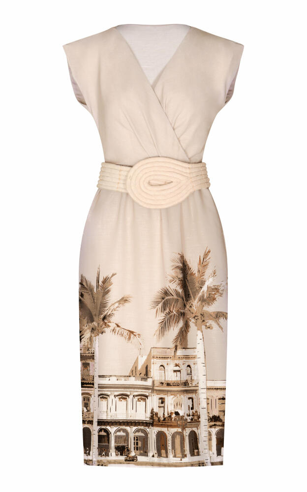 Andres Otalora - Casa Natal Wrapped Linen Midi Dress - Off-White Cover