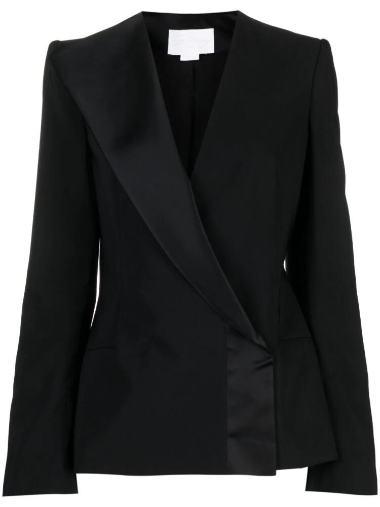 Genny single-breasted asymmetric-lapel blazer - Black Cover