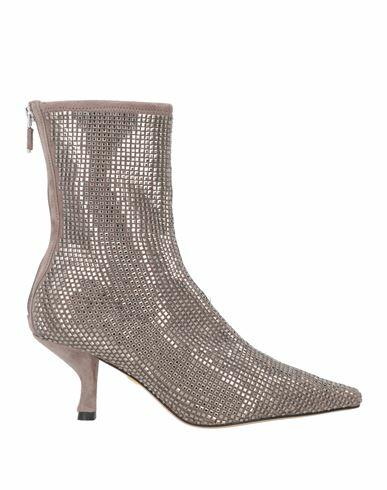 Lola Cruz Woman Ankle boots Dove grey Leather Cover