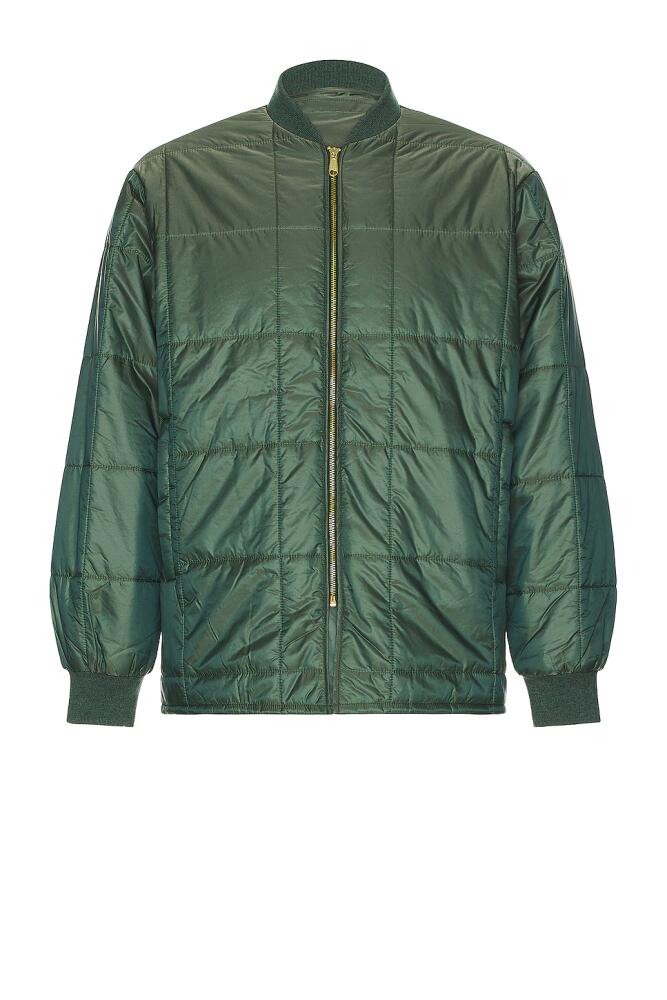 Beams Plus Rev Puff Ripstop Jacket in Green Cover