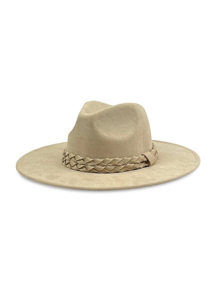 MARCUS ADLER Women's Suede Panama Hat - Light Tan Cover