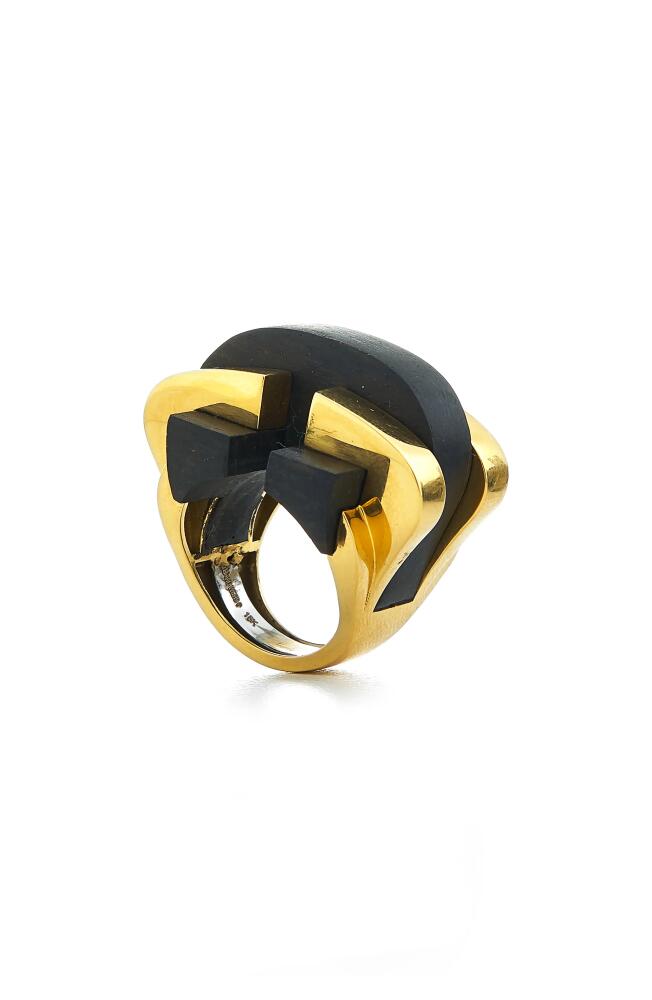 David Webb Woodworks Bridge Ring in Yellow Gold Cover