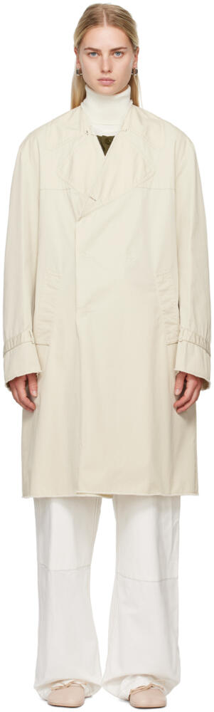 MM6 Maison Margiela Beige Raw Edge Trench Coat Cover