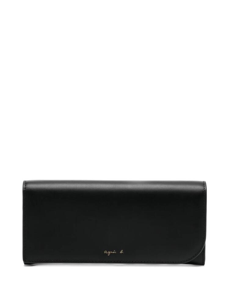 agnès b. leather long wallet - Black Cover