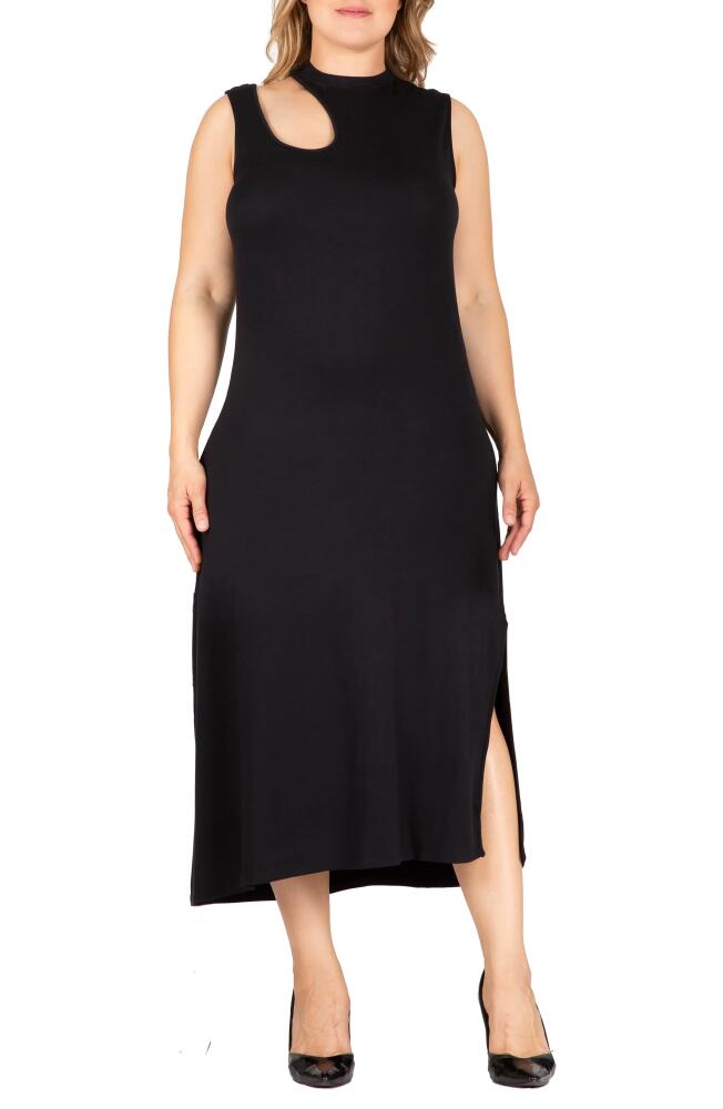 Standards & Practices Cutout Sleeveless Midi Dress in Black Cover