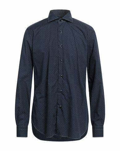 Barba Napoli Man Shirt Navy blue Cotton Cover