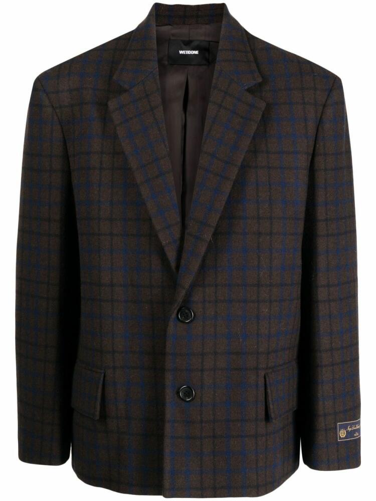 We11done grid-pattern single-breasted blazer - Brown Cover