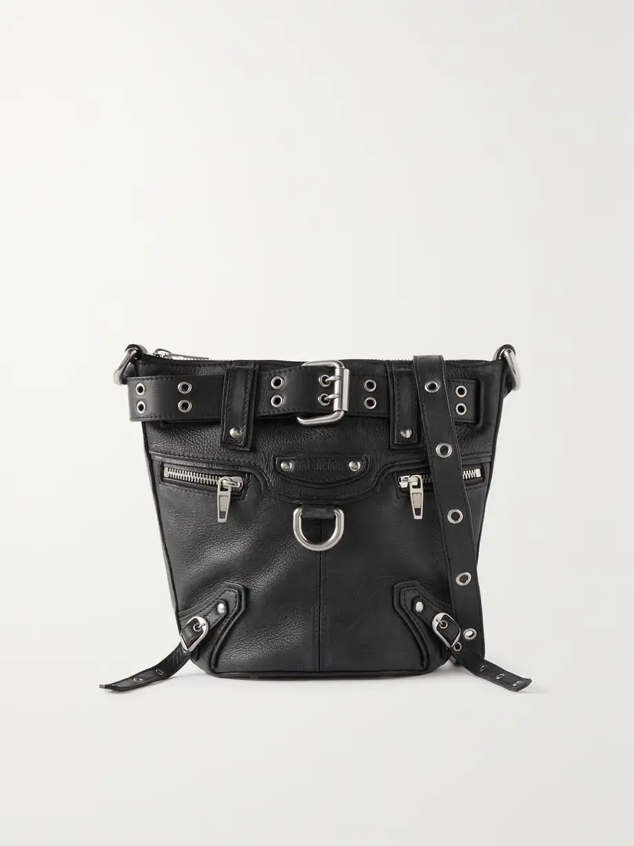 Balenciaga - Emo Xs Buckled Textured-leather Bucket Bag - Black Cover