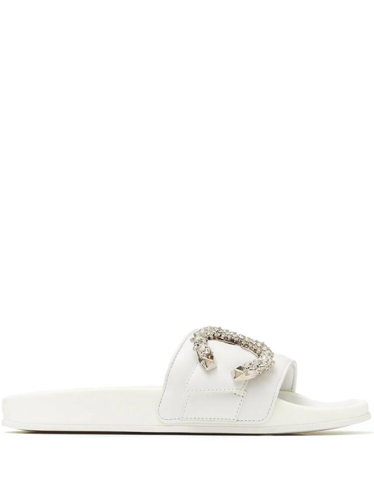 Jimmy Choo Fallon leather slides - White Cover