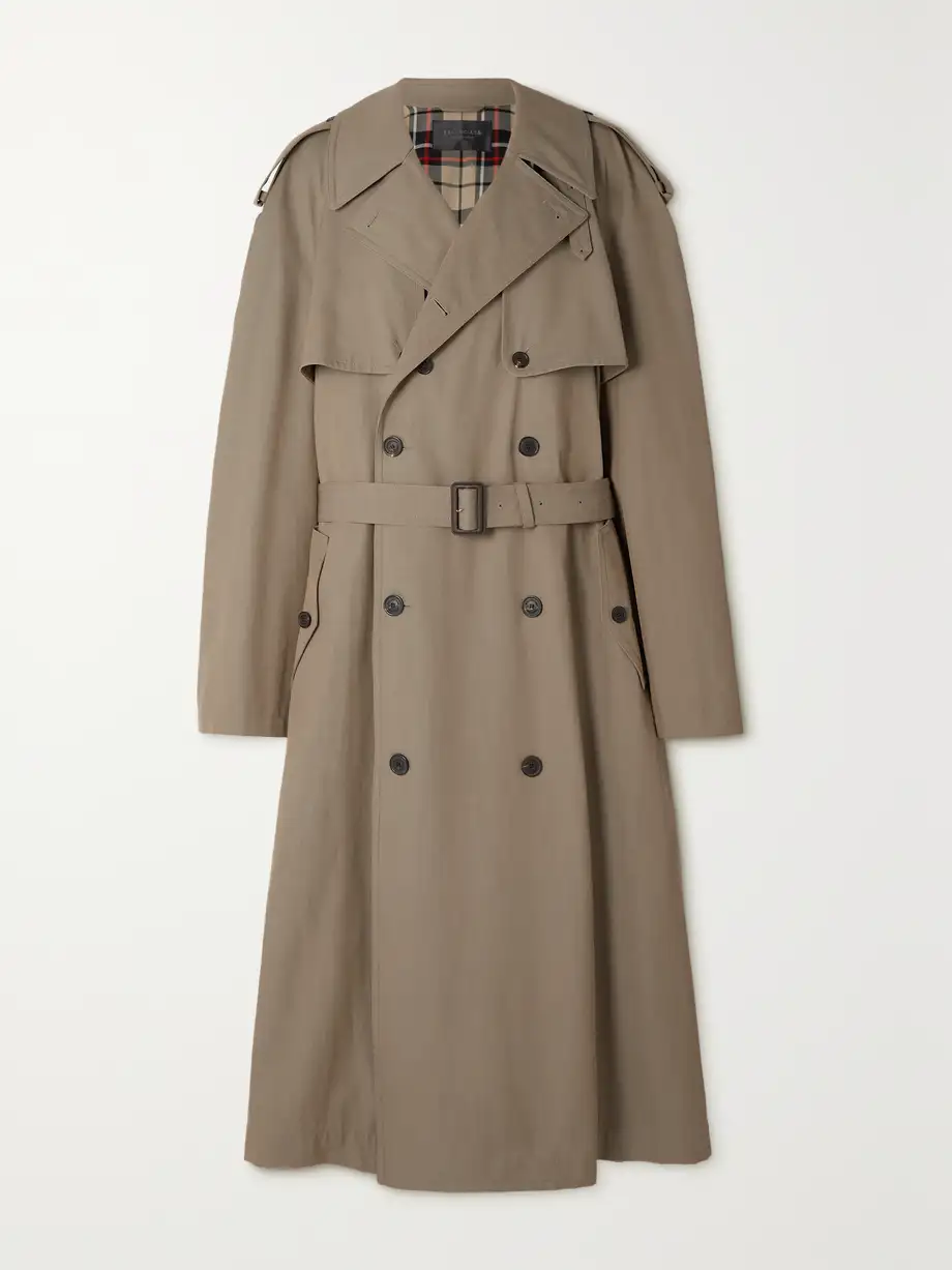 Balenciaga - Wool And Cotton-blend Trench Coat - Neutrals Cover