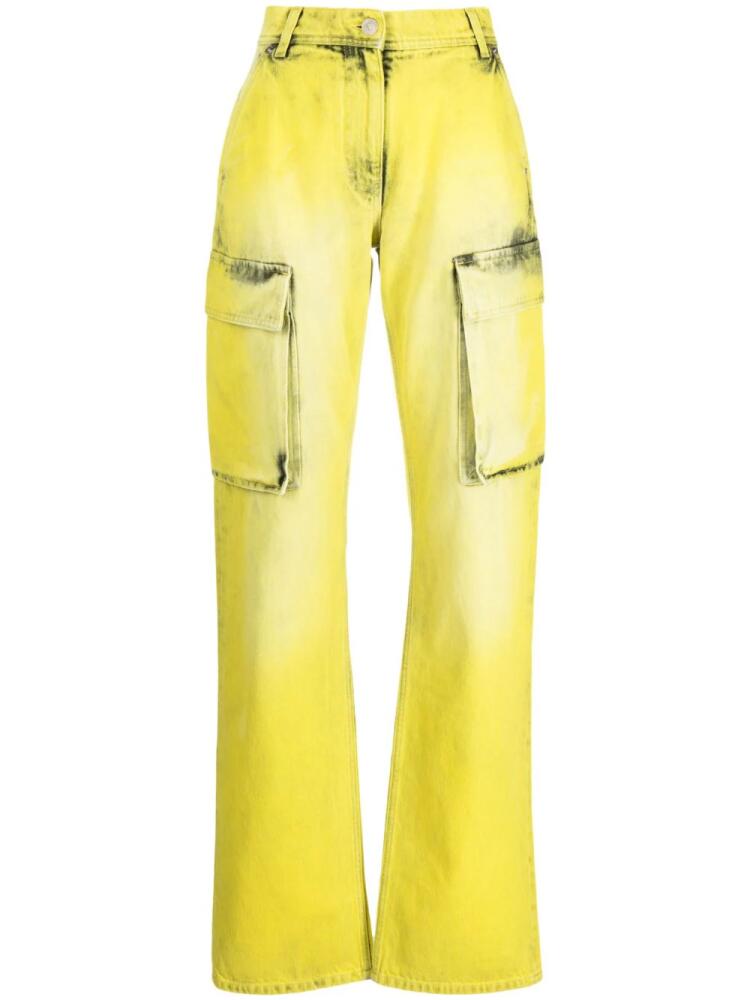 Versace high-waisted distressed cargo jeans - Yellow Cover