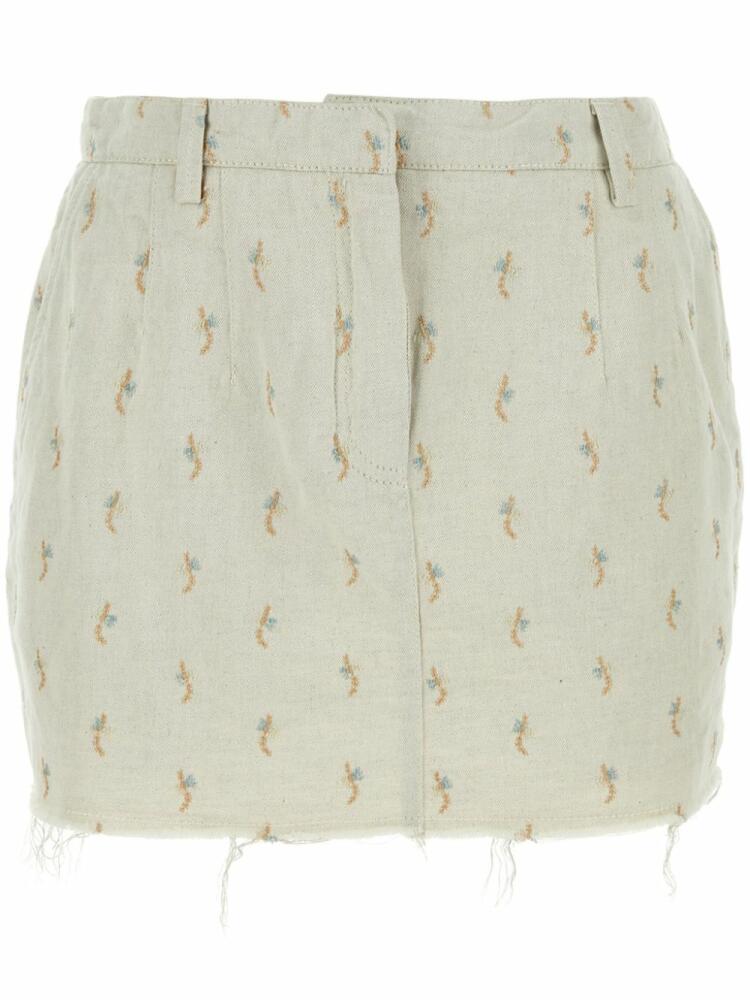 Lanvin logo patch mini skirt - Neutrals Cover