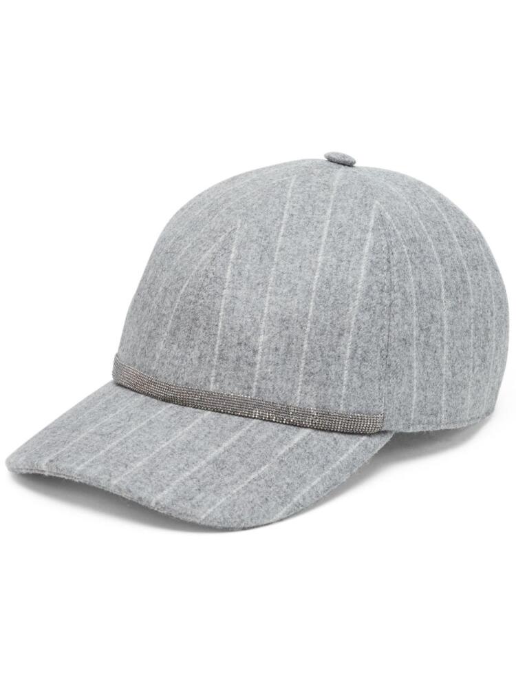 Brunello Cucinelli pinstripe-print baseball cap - Grey Cover