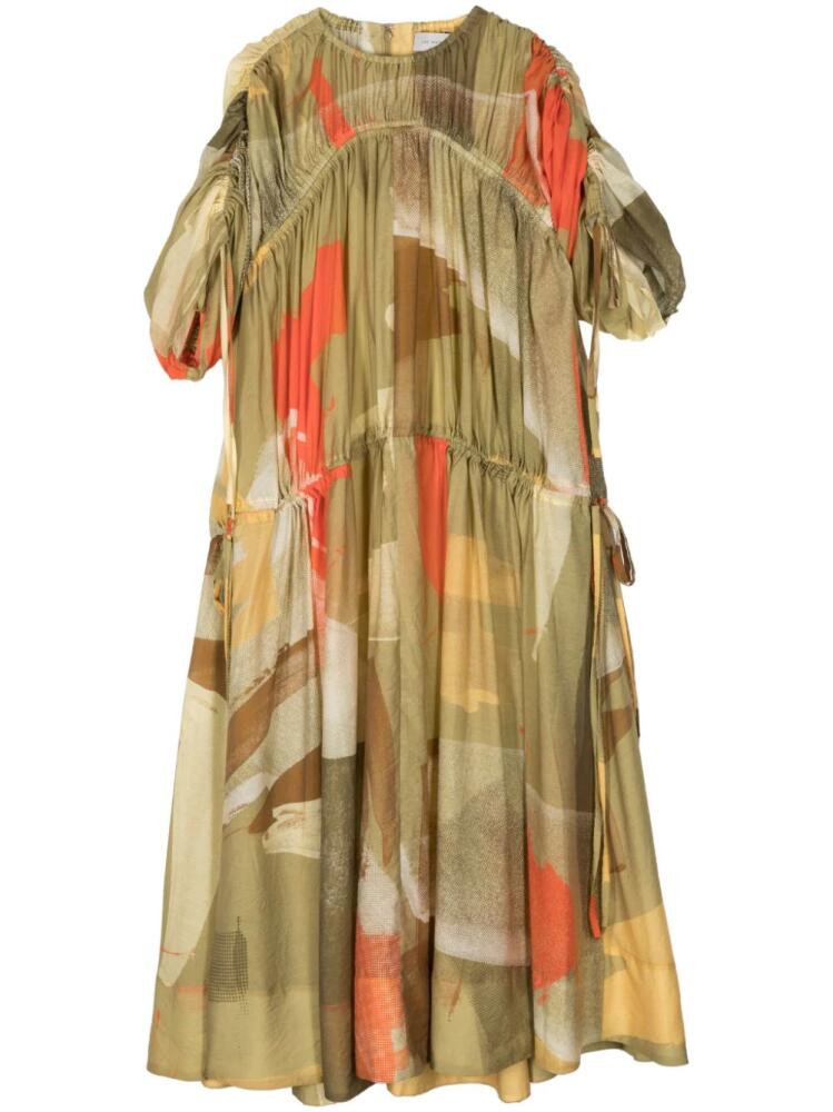 Lee Mathews Maya abstract-print maxi dress - Green Cover