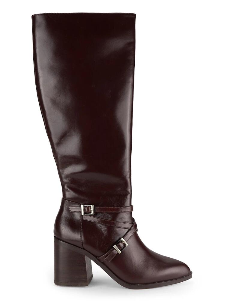 Charles David Women's Jacoby 83MM Block Heel Leather Knee Boots - Cognac Cover